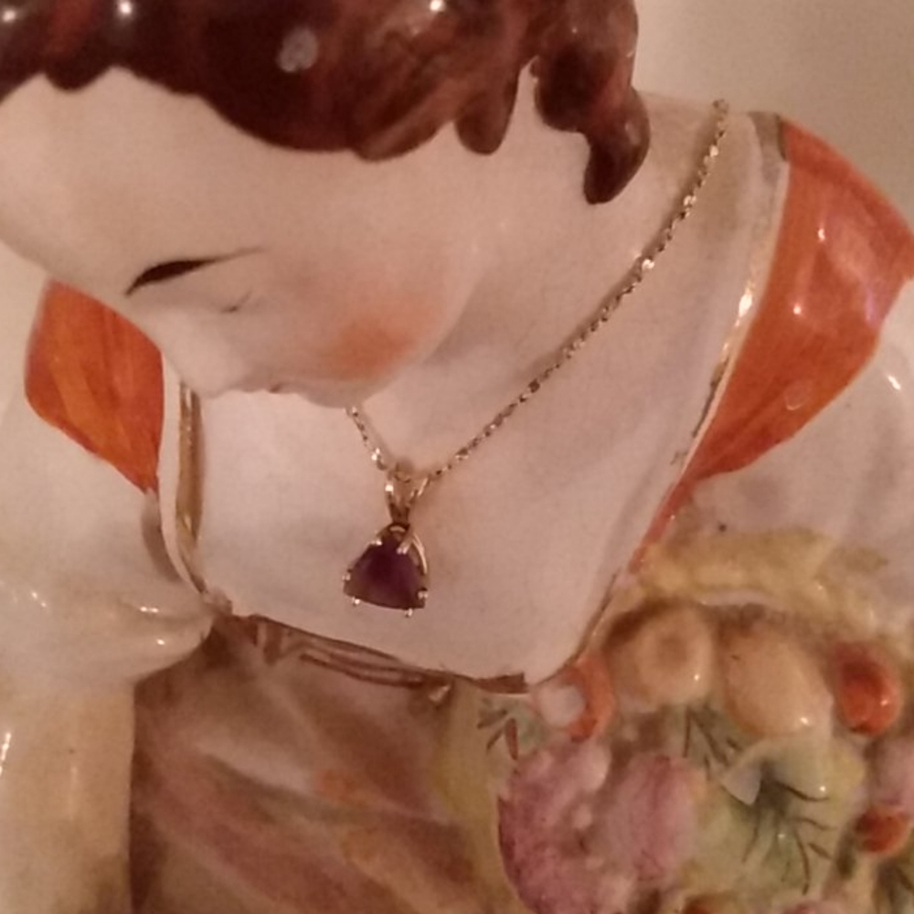 Genuine Amethyst and 14K pendant